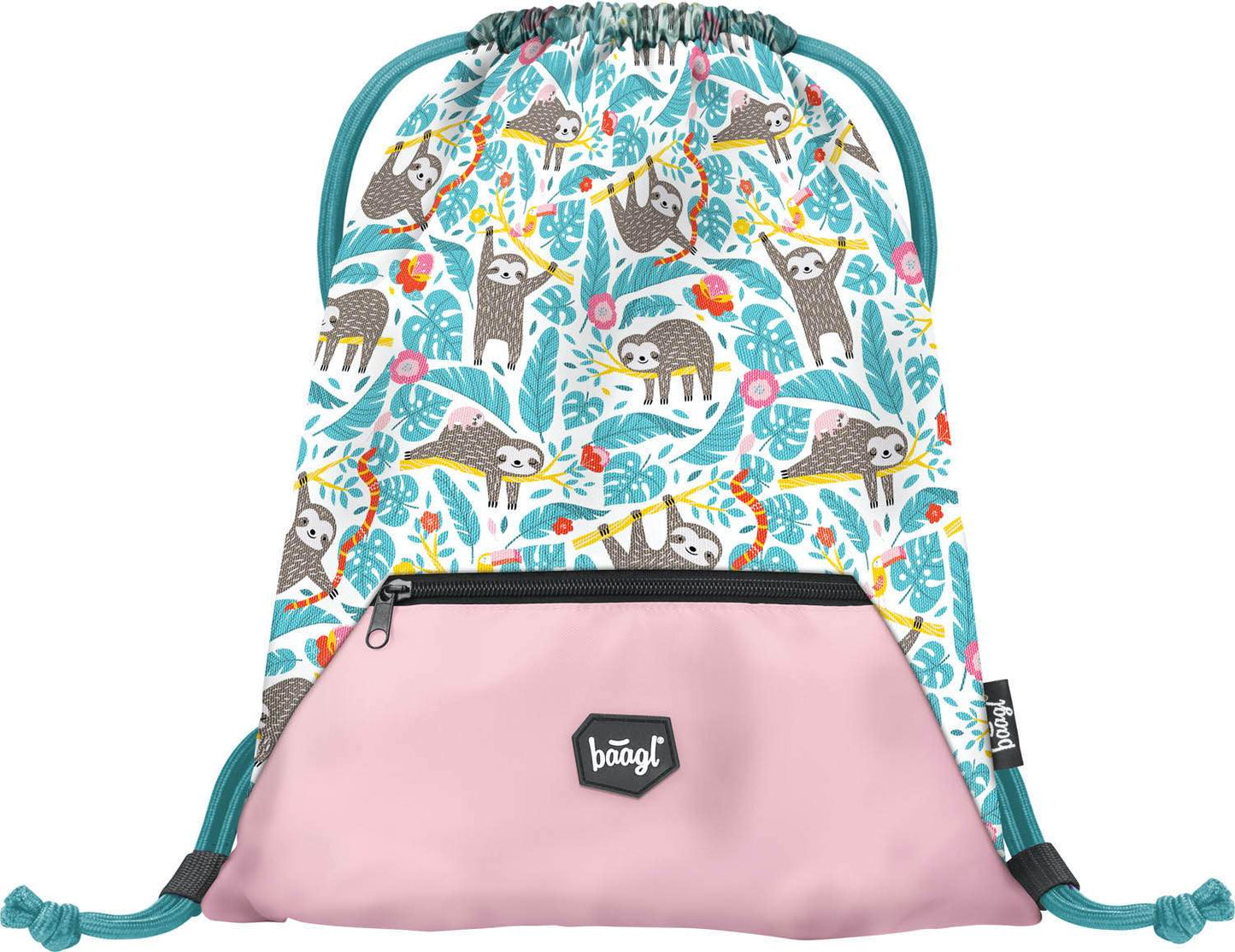 Gym sack with zip pocket Sloth
