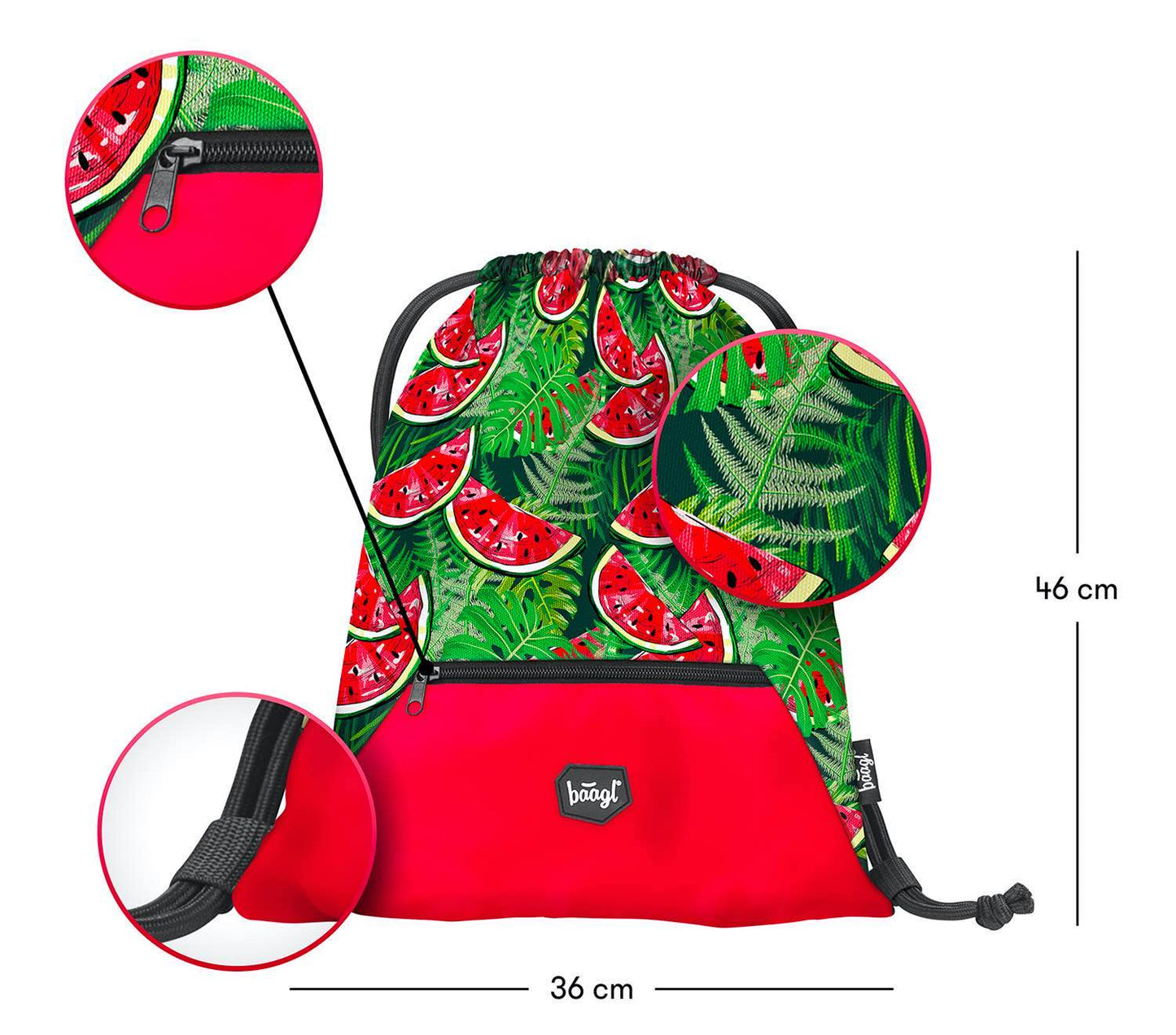 Gym sack with zip pocket Melon