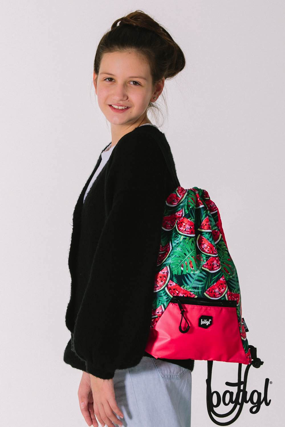Gym sack with zip pocket Melon