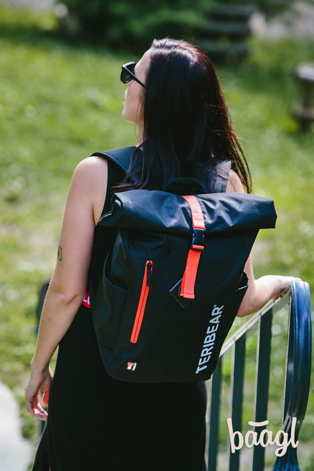 Roll top backpack TERIBEAR black