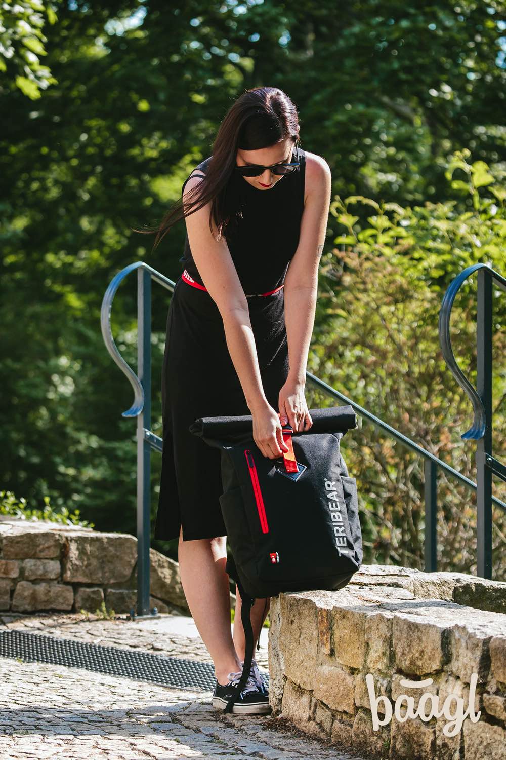 Roll top backpack TERIBEAR black