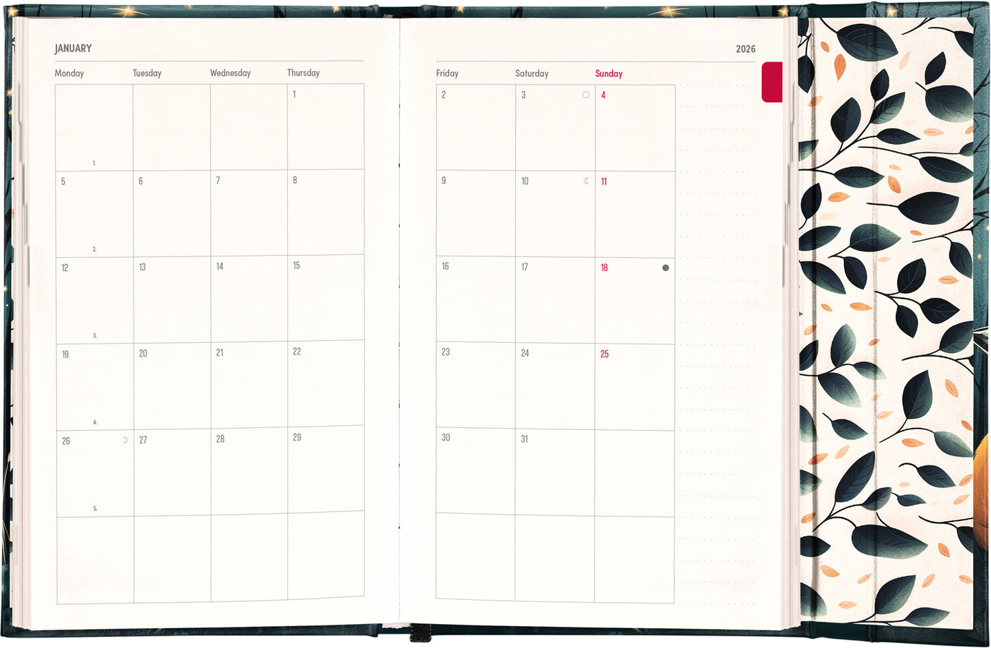 Magnetic weekly planner Fox 2026, 13 x 21 cm