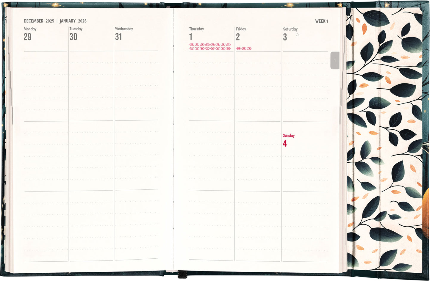 Magnetic weekly planner Fox 2026, 13 x 21 cm
