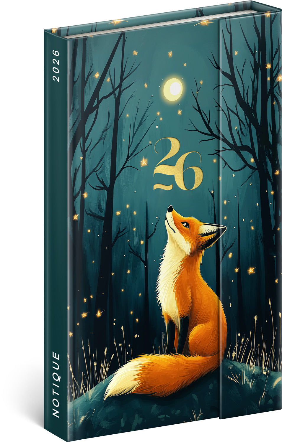 Magnetic weekly planner Fox 2026, 13 x 21 cm