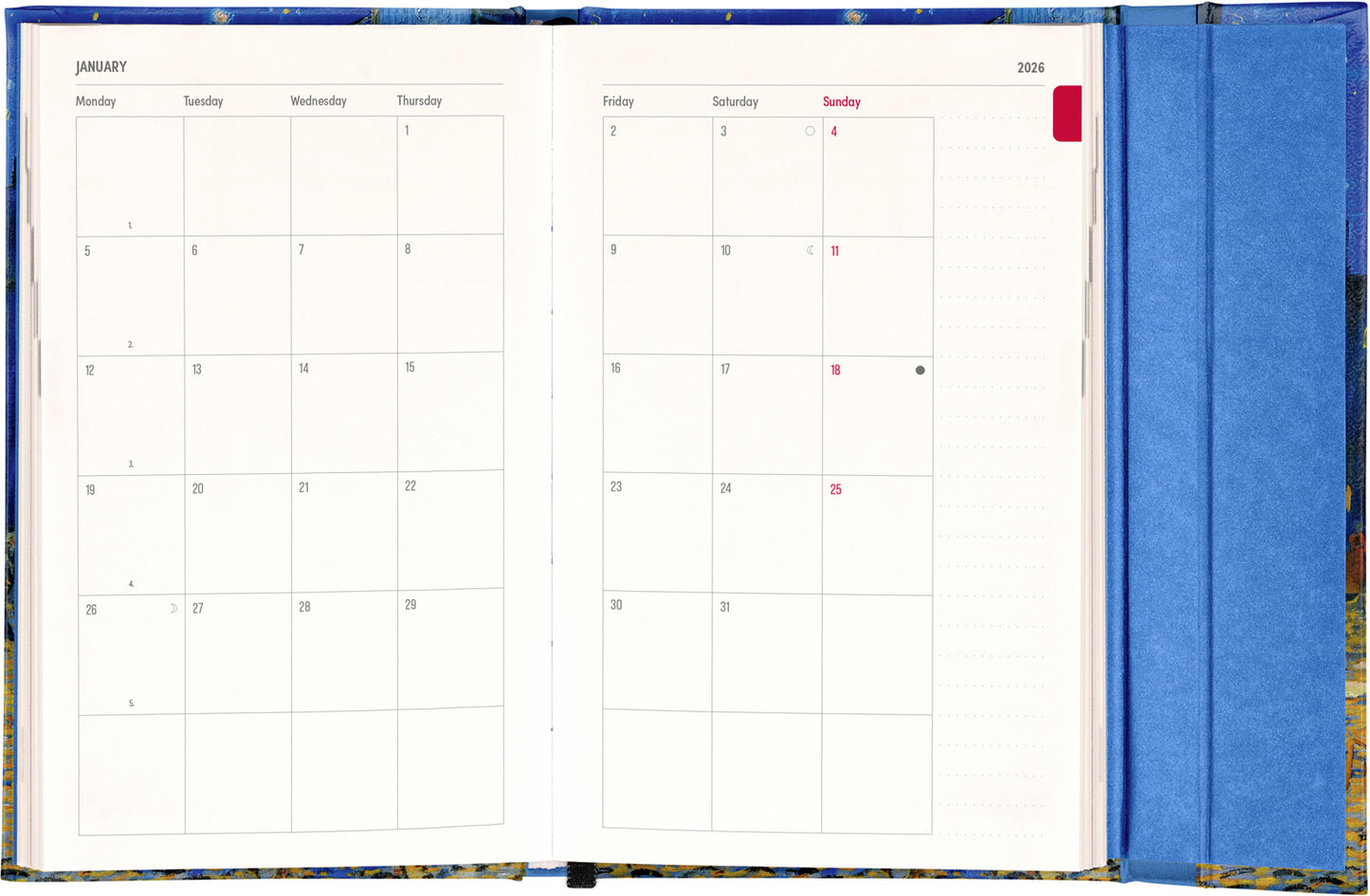 Magnetic weekly planner Vincent van Gogh 2026, 13 x 21 cm
