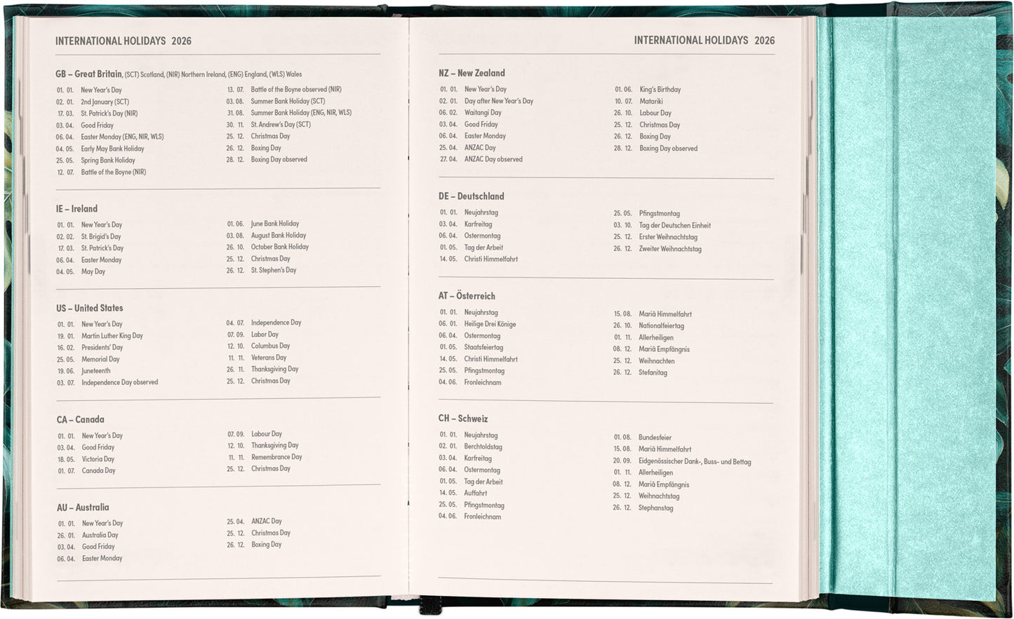 Magnetic weekly planner Monstera 2026, 11 x 16 cm