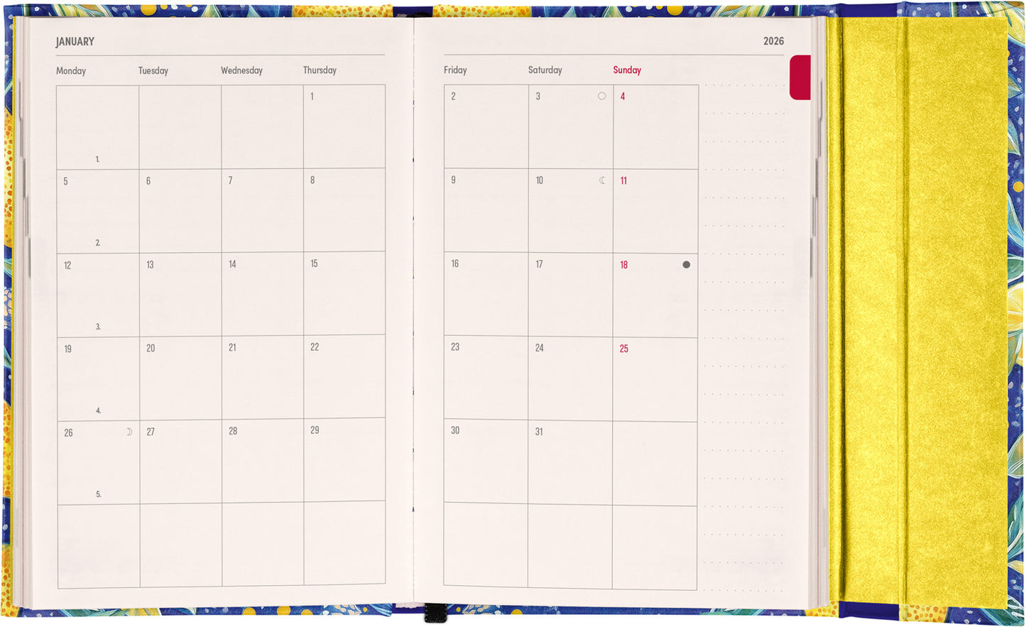 Magnetic weekly planner Lemons 2026, 11 x 16 cm