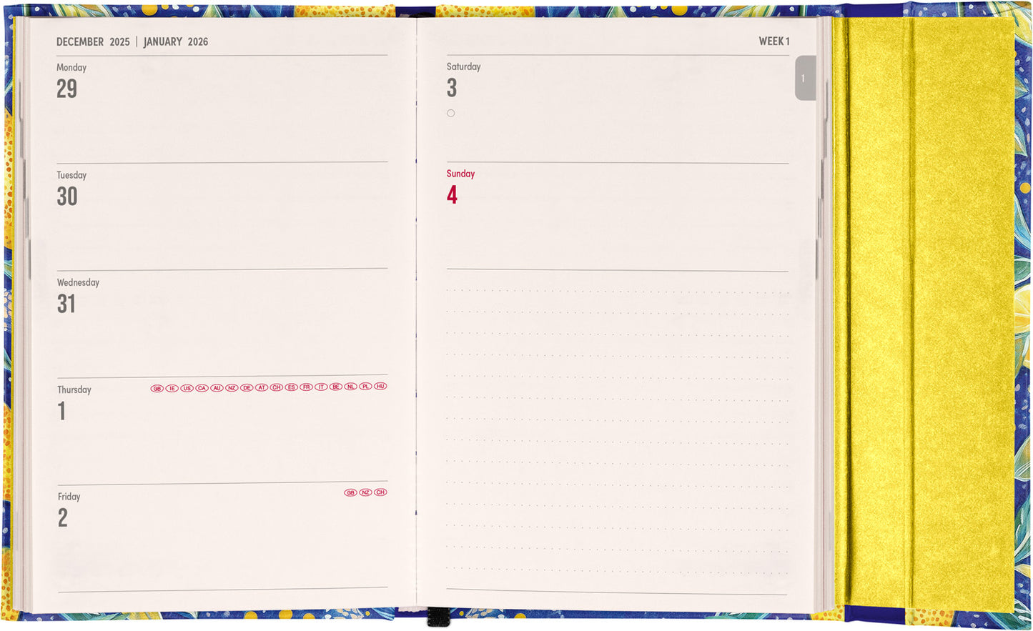 Magnetic weekly planner Lemons 2026, 11 x 16 cm