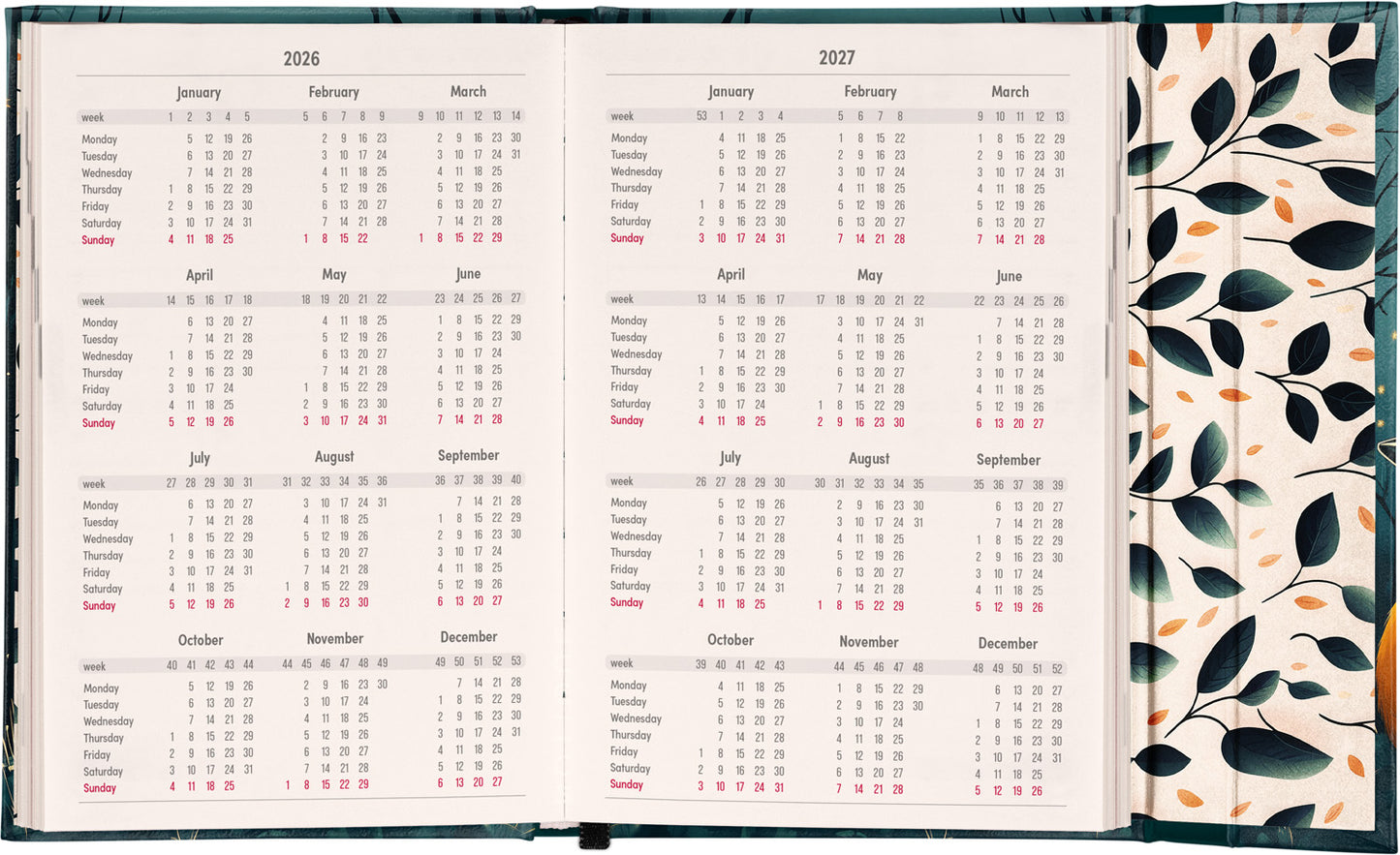 Magnetic weekly planner Liška 2026, 11 x 16 cm