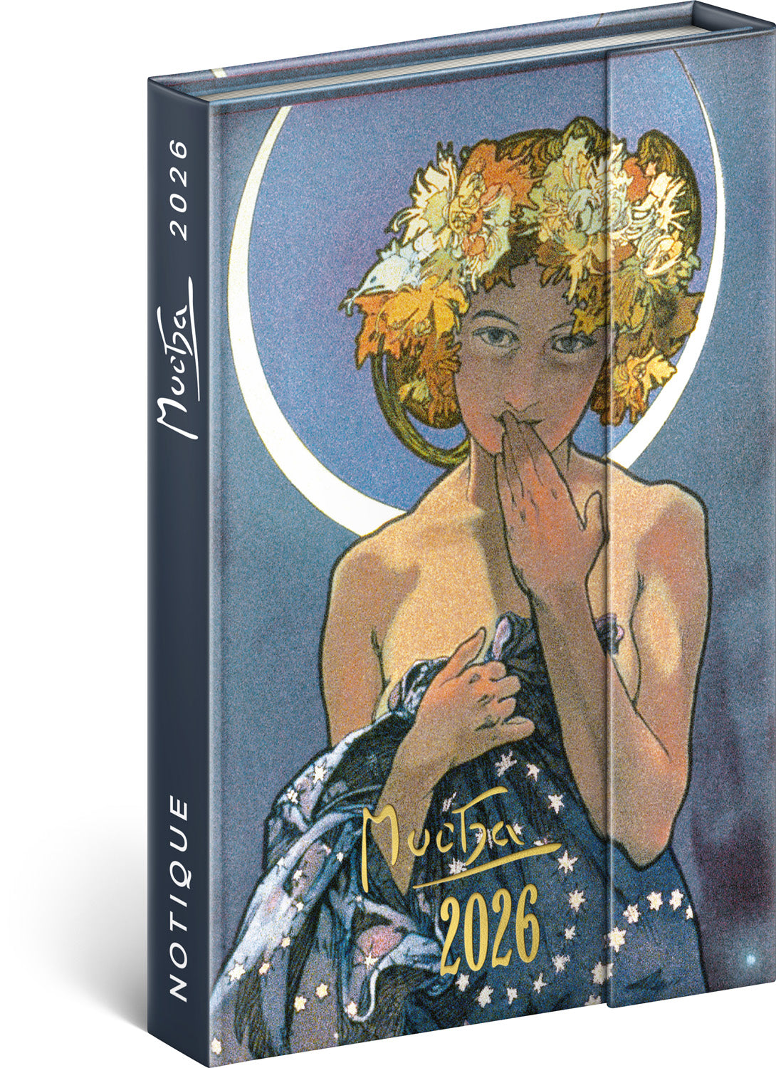 Magnetic weekly planner Alphonse Mucha 2026, 11 x 16 cm