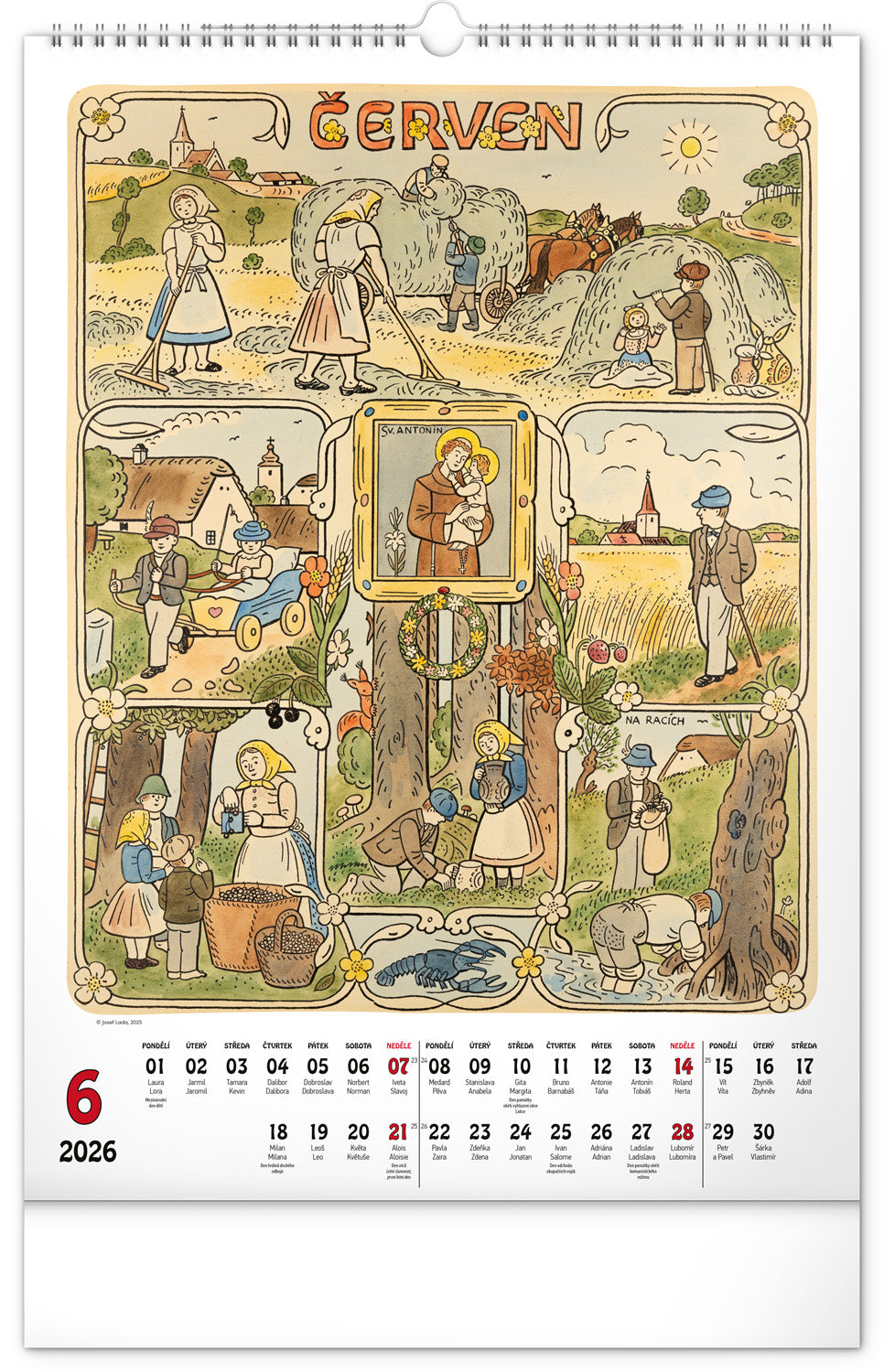 Wall calendar Josef Lada 2026, 33 x 46 cm