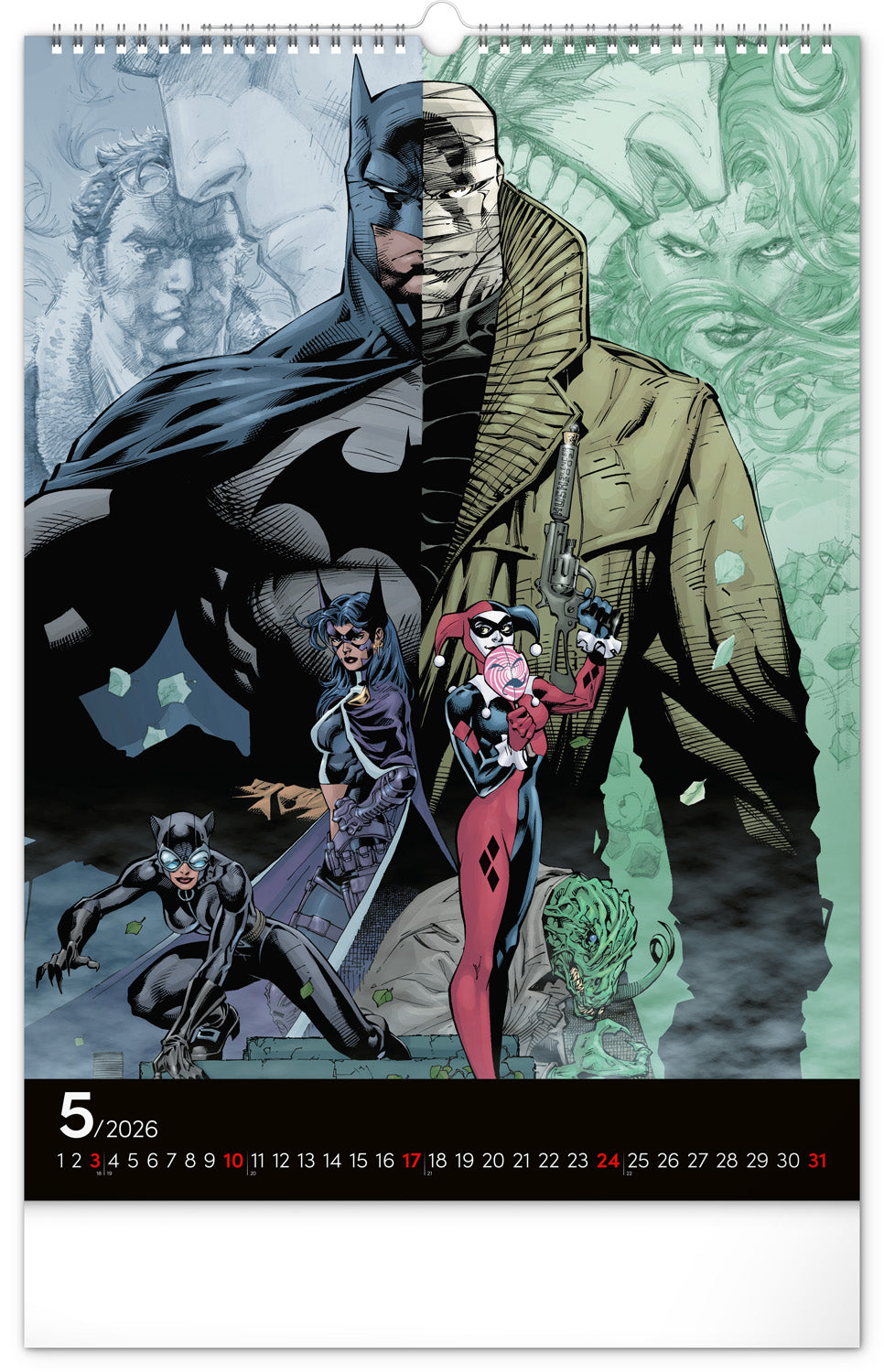 Wall calendar Batman Dark 2026, 33 x 46 cm