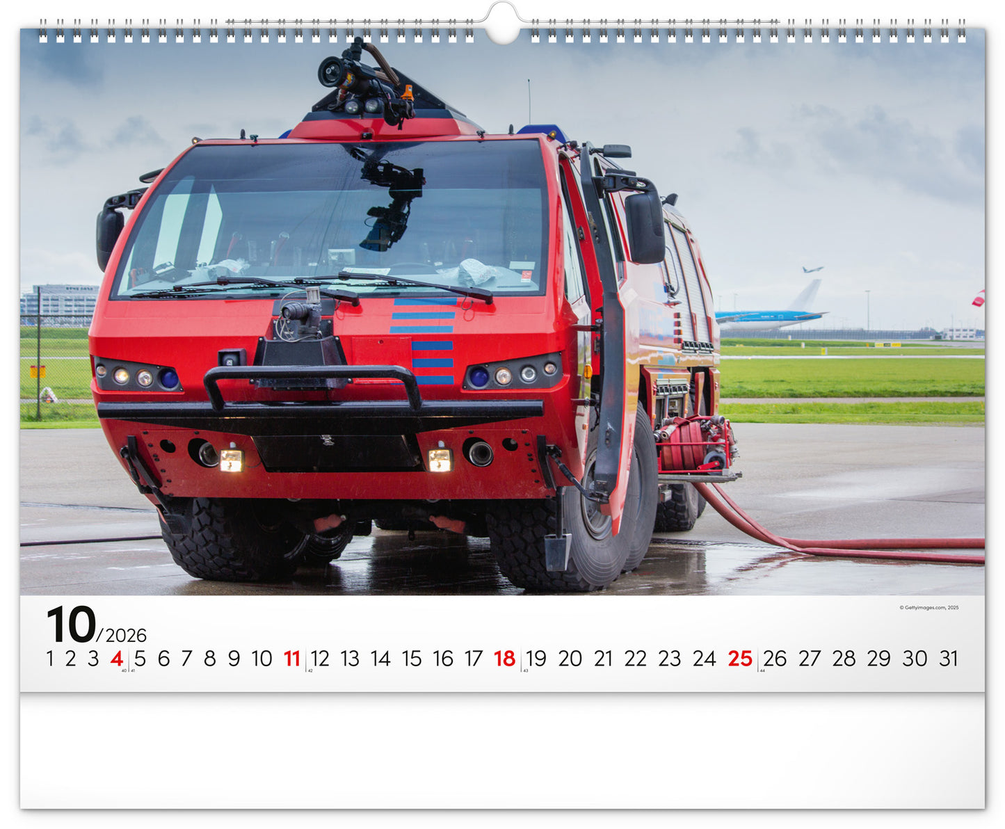 Wall calendar Fire Trucks 2026, 48 x 33 cm