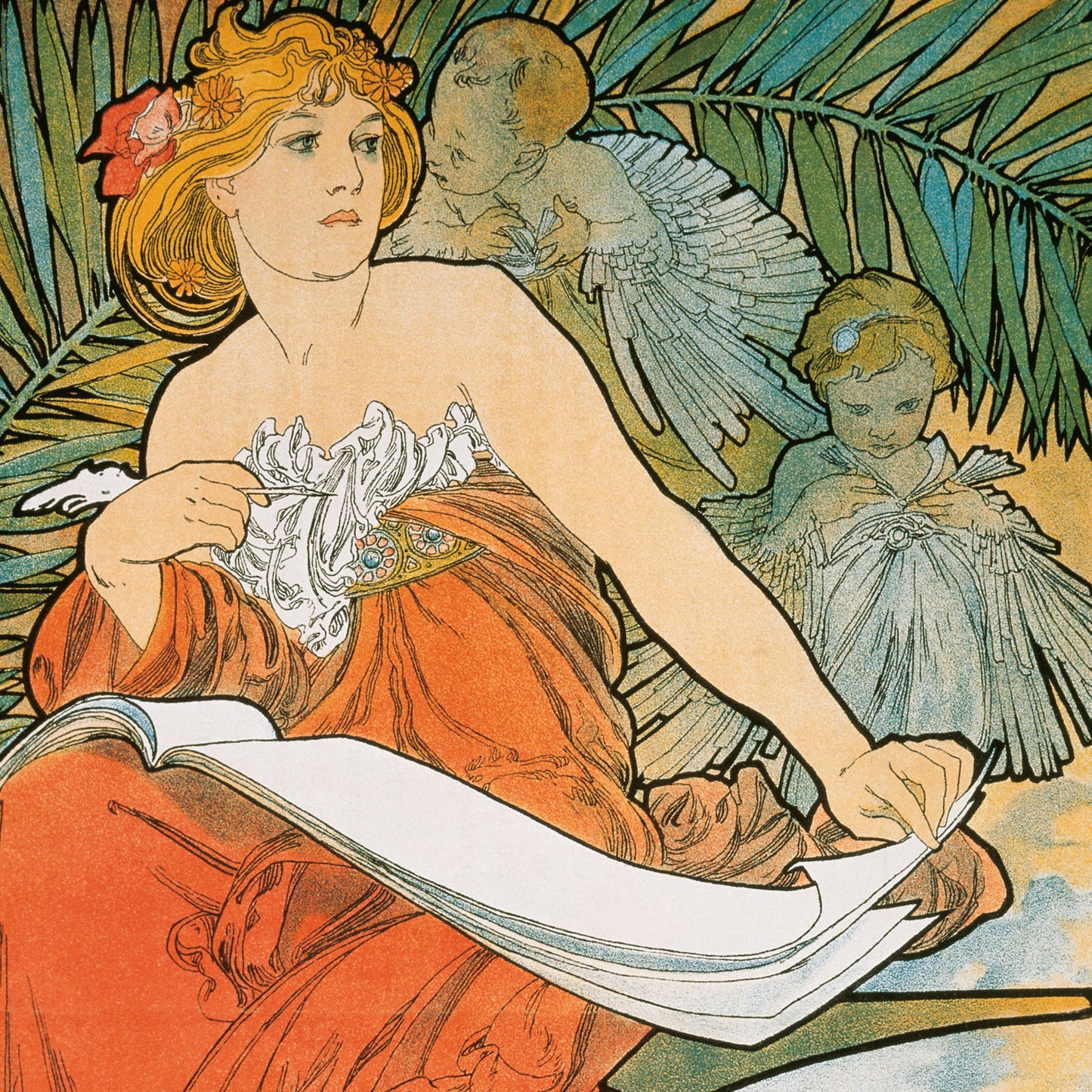 Grid calendar Alphonse Mucha 2026, 30 x 30 cm