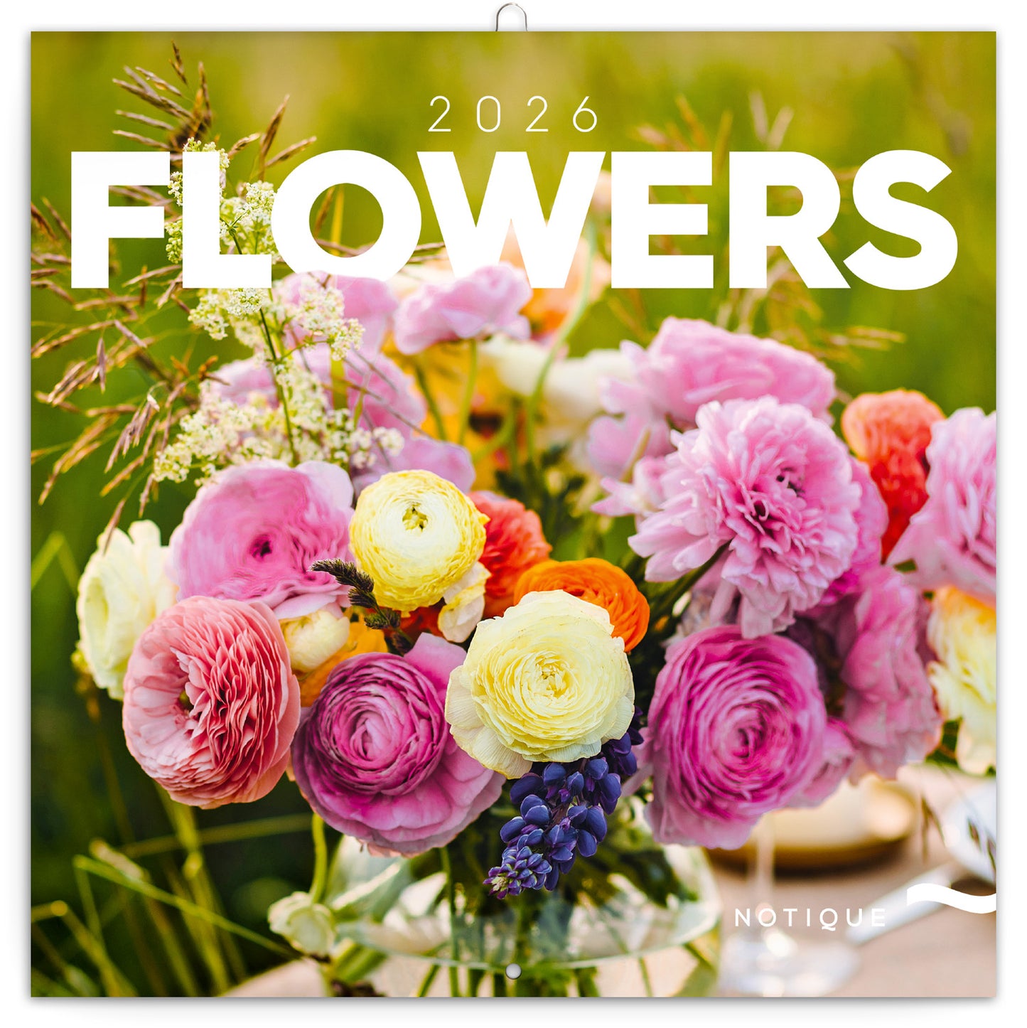 Grid calendar Flowers 2026, 30 x 30 cm