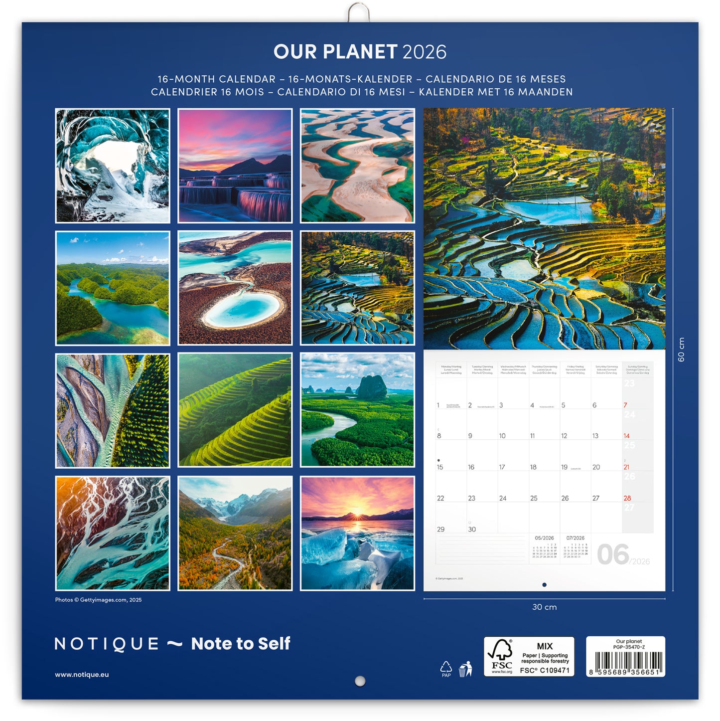 Grid calendar Our Planet 2026, 30 x 30 cm