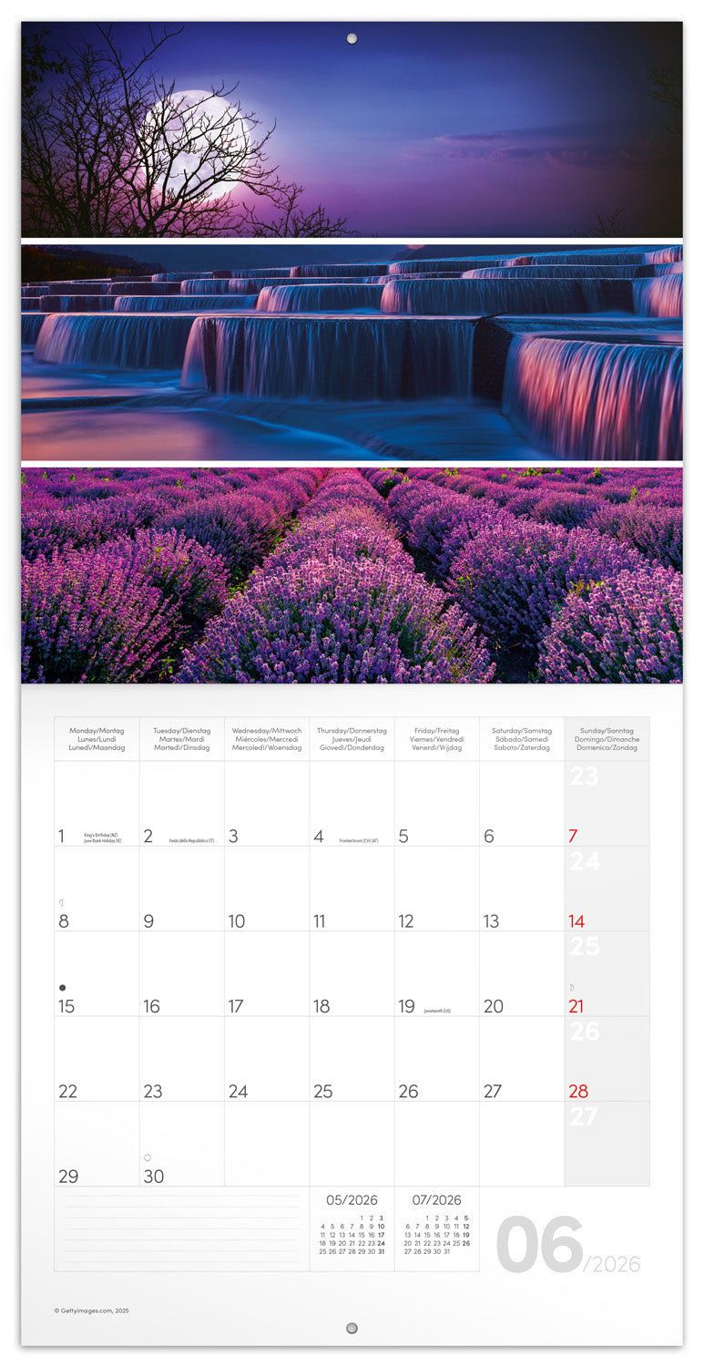 Grid calendar Palette 2026, 30 x 30 cm