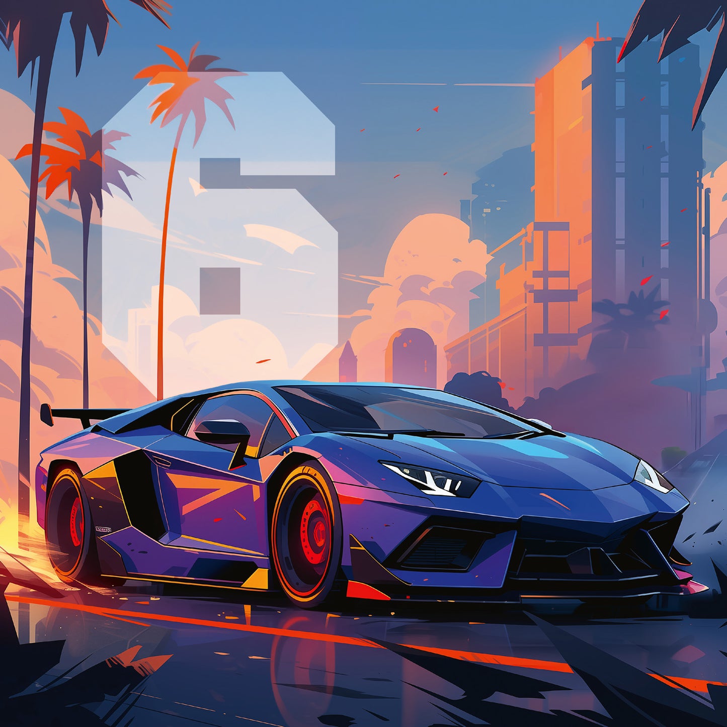 Grid calendar Fast Cars 2026, 30 x 30 cm