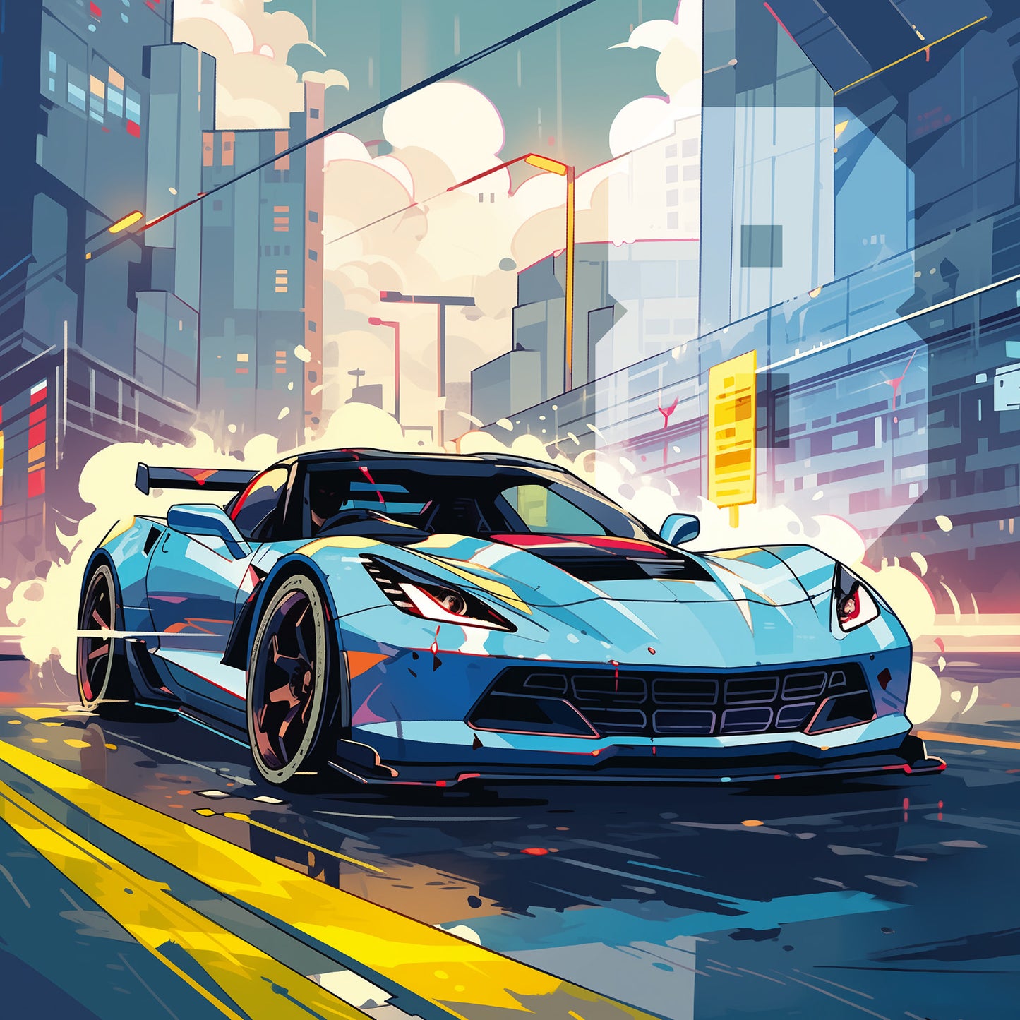 Grid calendar Fast Cars 2026, 30 x 30 cm