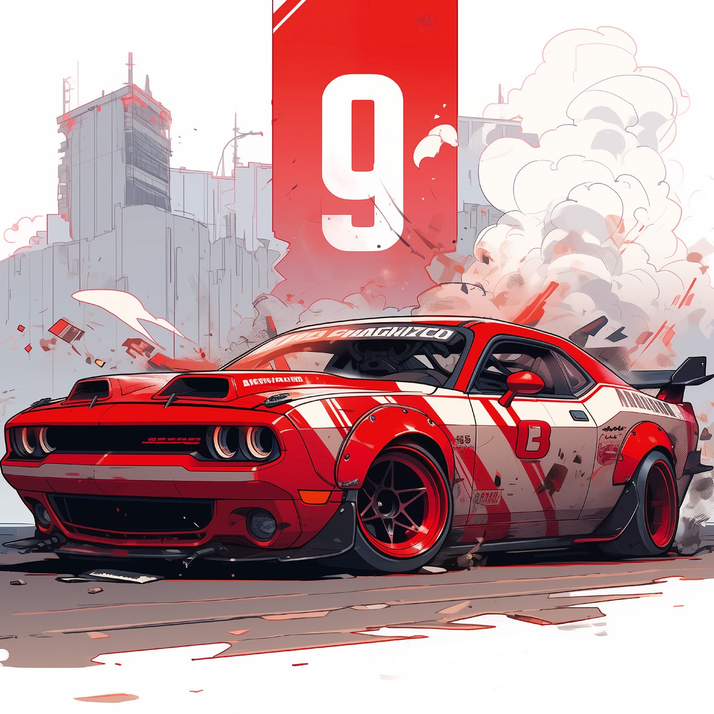 Grid calendar Fast Cars 2026, 30 x 30 cm