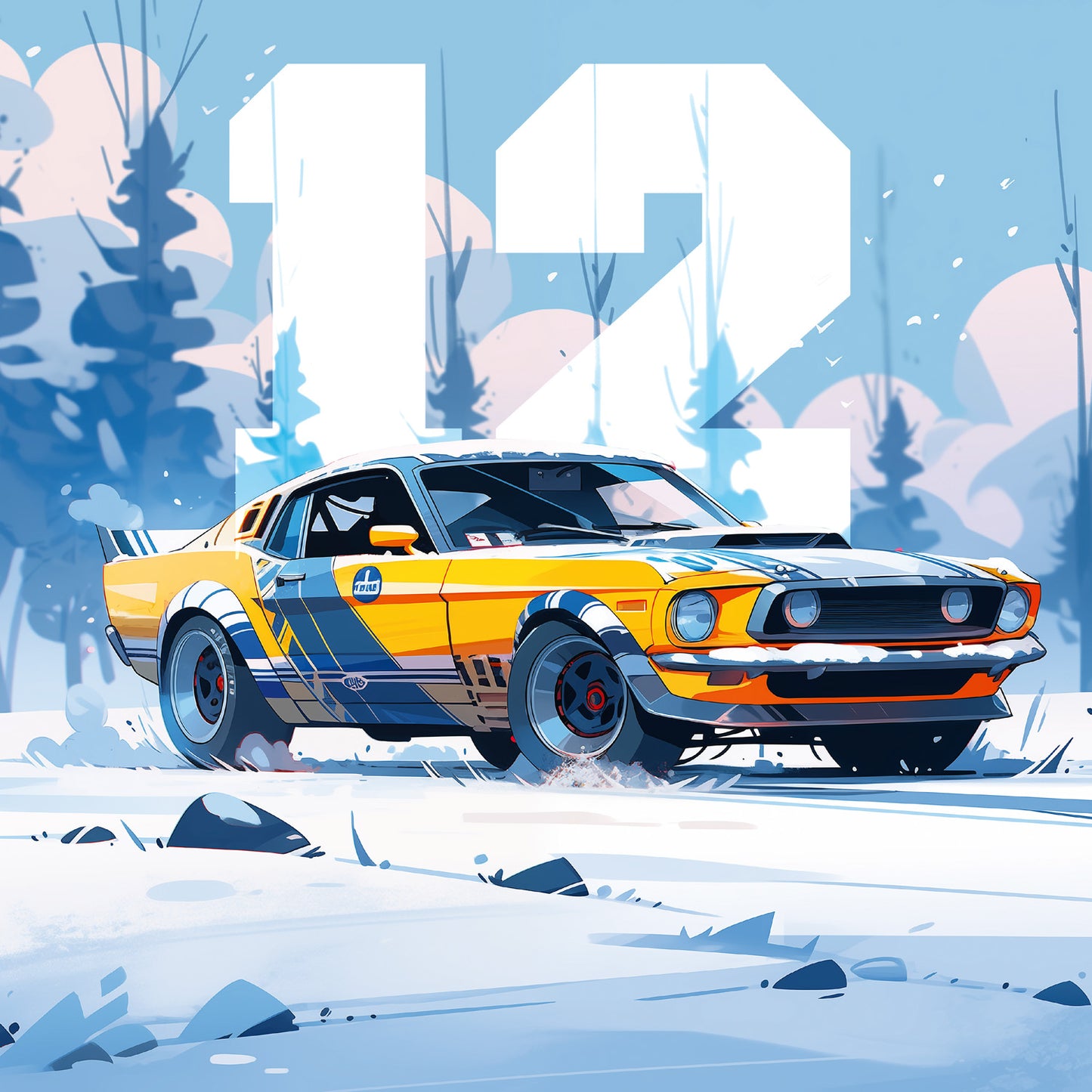 Grid calendar Fast Cars 2026, 30 x 30 cm