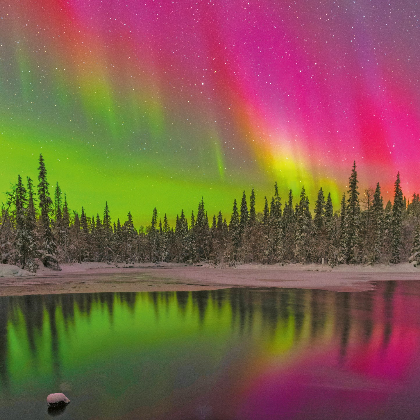 Grid calendar Aurora Borealis 2026, 30 x 30 cm