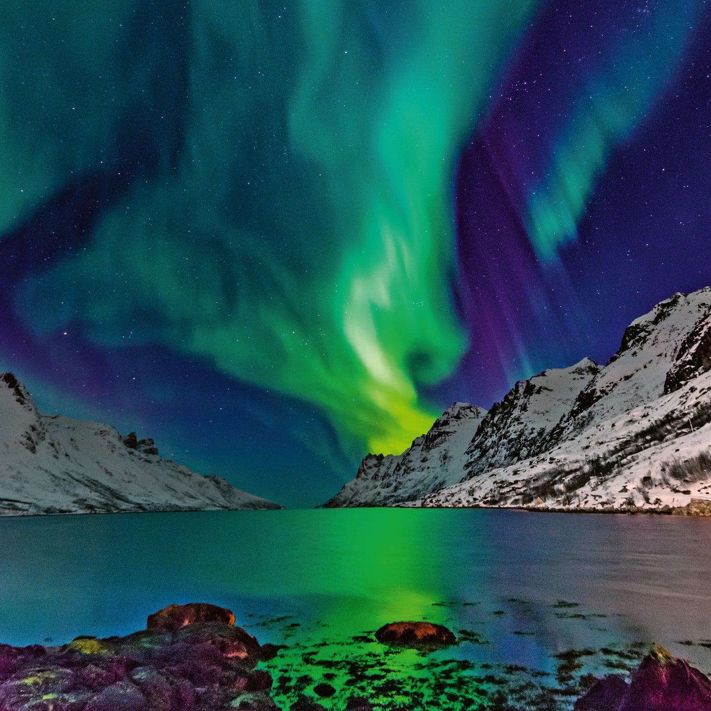 Grid calendar Aurora Borealis 2026, 30 x 30 cm