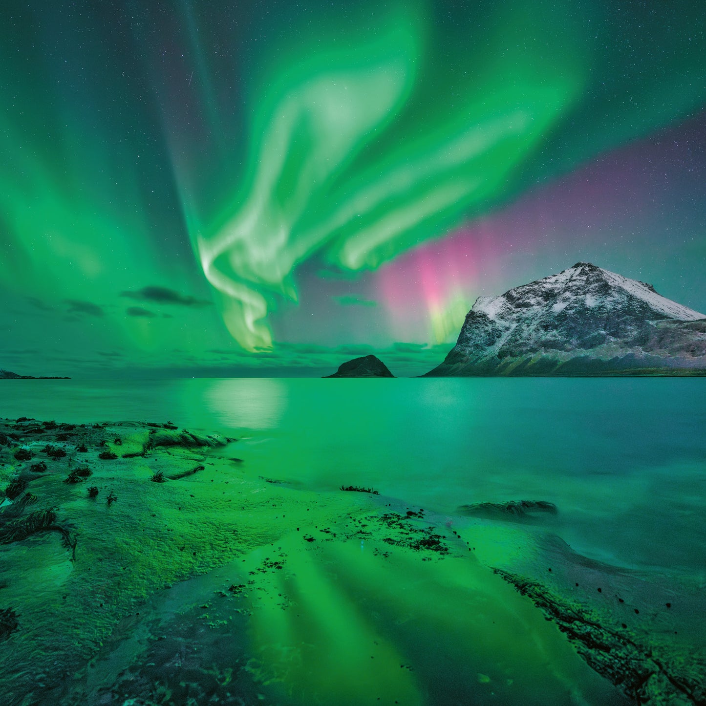 Grid calendar Aurora Borealis 2026, 30 x 30 cm