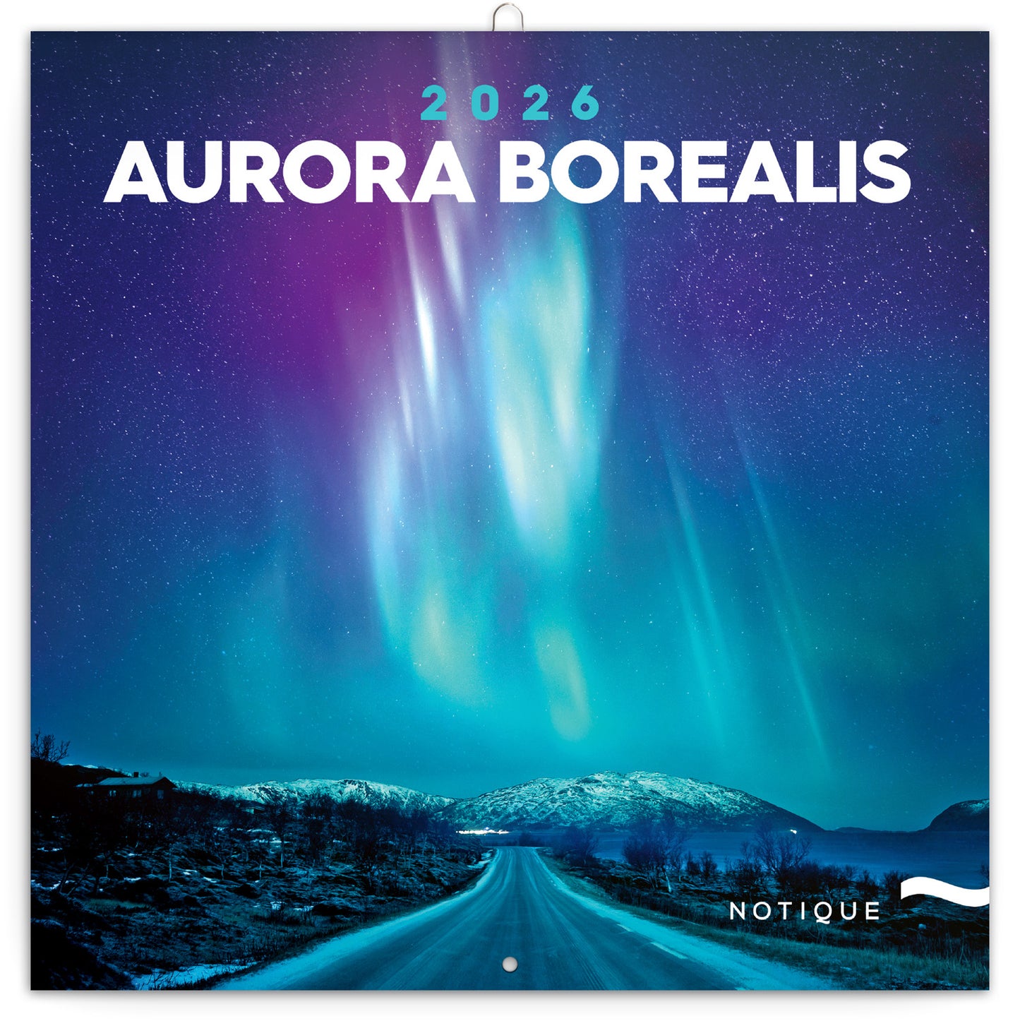 Grid calendar Aurora Borealis 2026, 30 x 30 cm