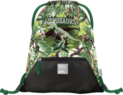 Gym sack with zip pocket Dinosaurs