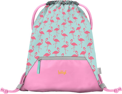 Gym sack with zip pocket Flamingo