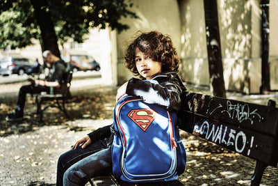 Large backpack with rain poncho Superman - ORIGINAL