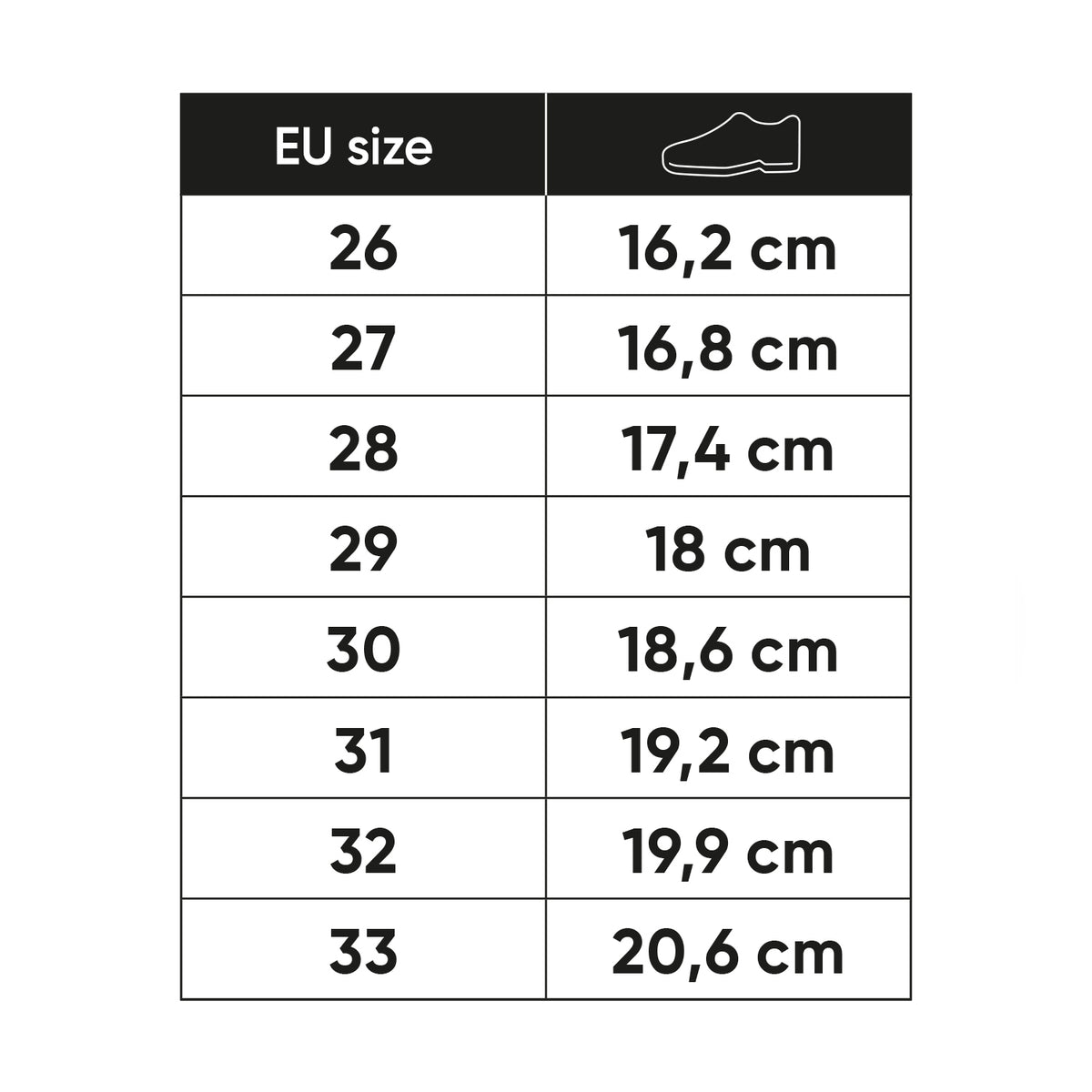 Size chart