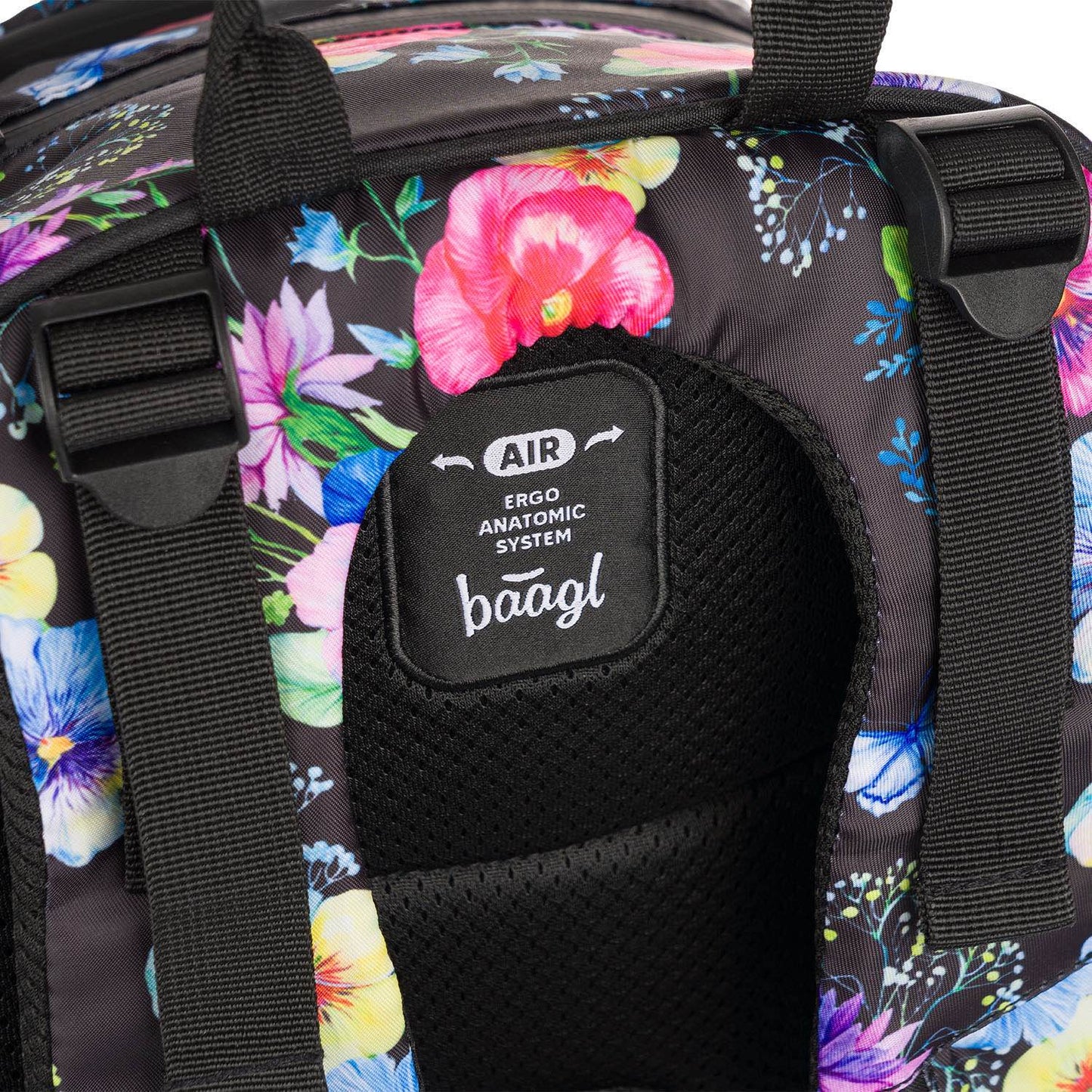 School backpack Skate Flowers