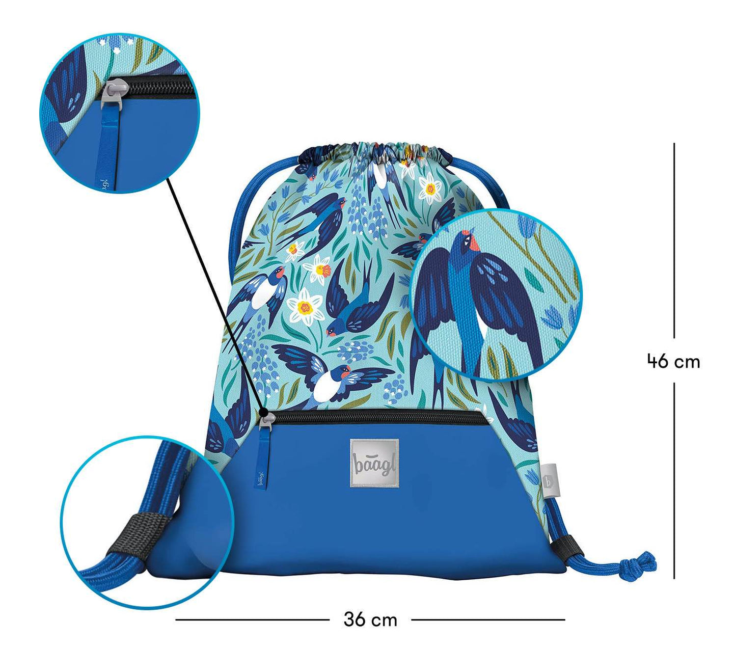 Gym sack with zip pocket Birdie