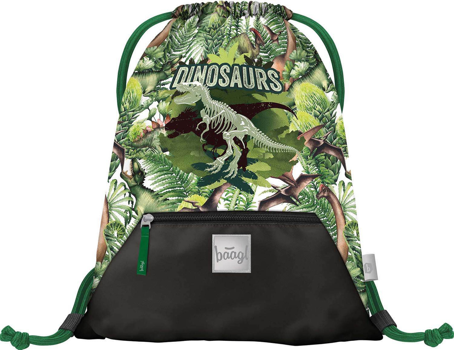 Gym sack with zip pocket Dinosaurs