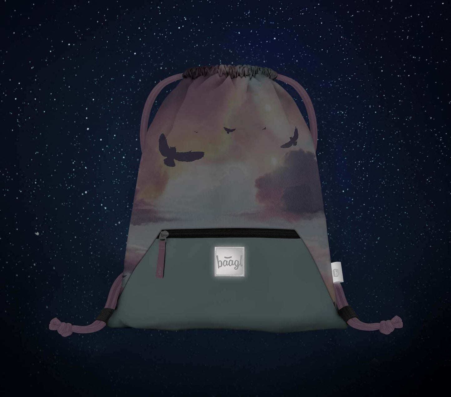 Gym sack with zip pocket Owl