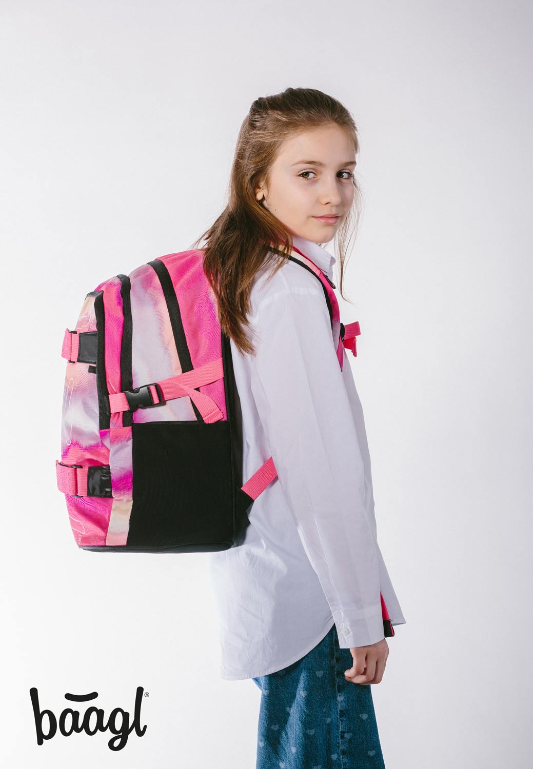 School backpack Skate Pink Stripes