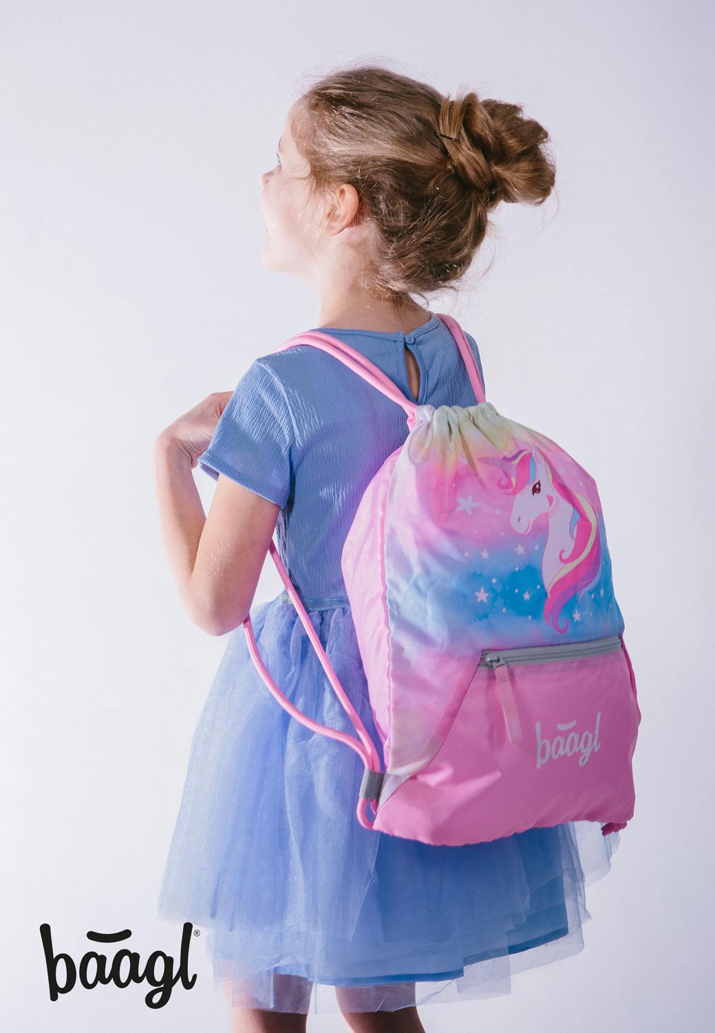 Gym sack with zip pocket Rainbow Unicorn