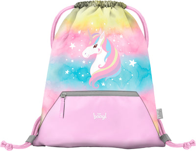 Gym sack with zip pocket Rainbow Unicorn