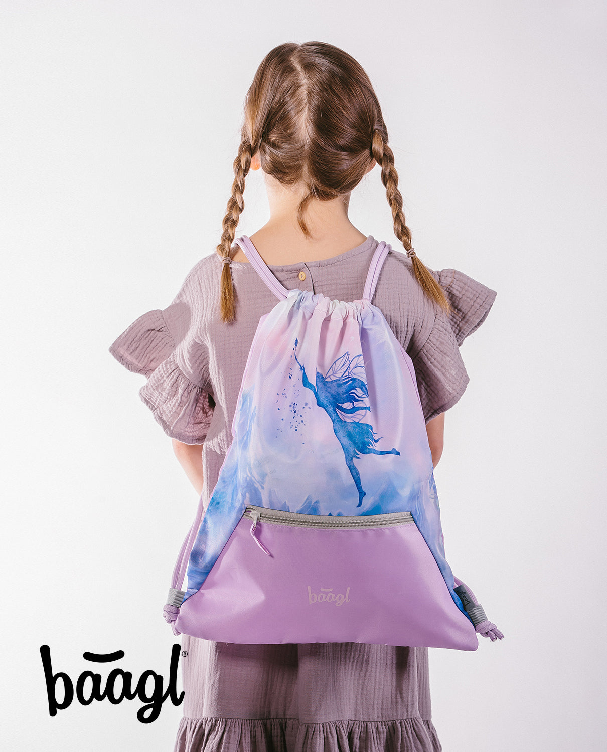 Gym sack  with zip pocket Fairy