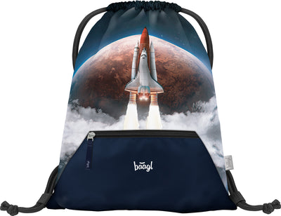 Gym sack with zip pocket Space Shuttle