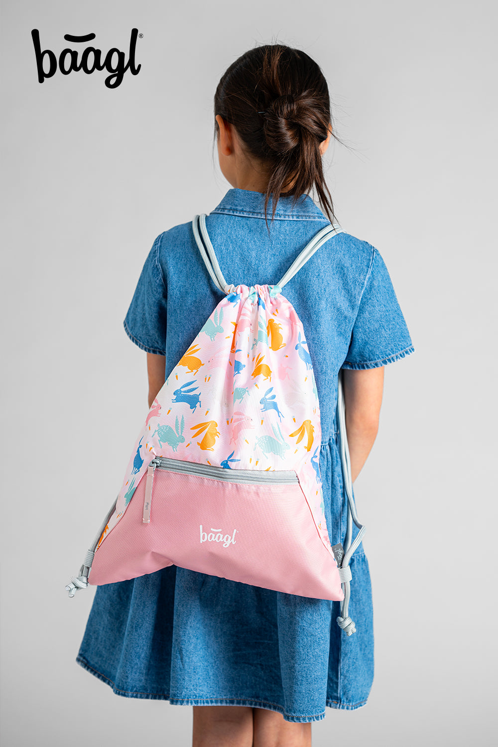 Gym sack with zip pocket Bunny