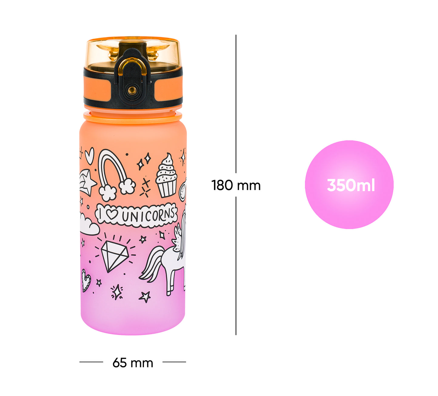 Tritan bottle Gradient Unicorn, 350 ml