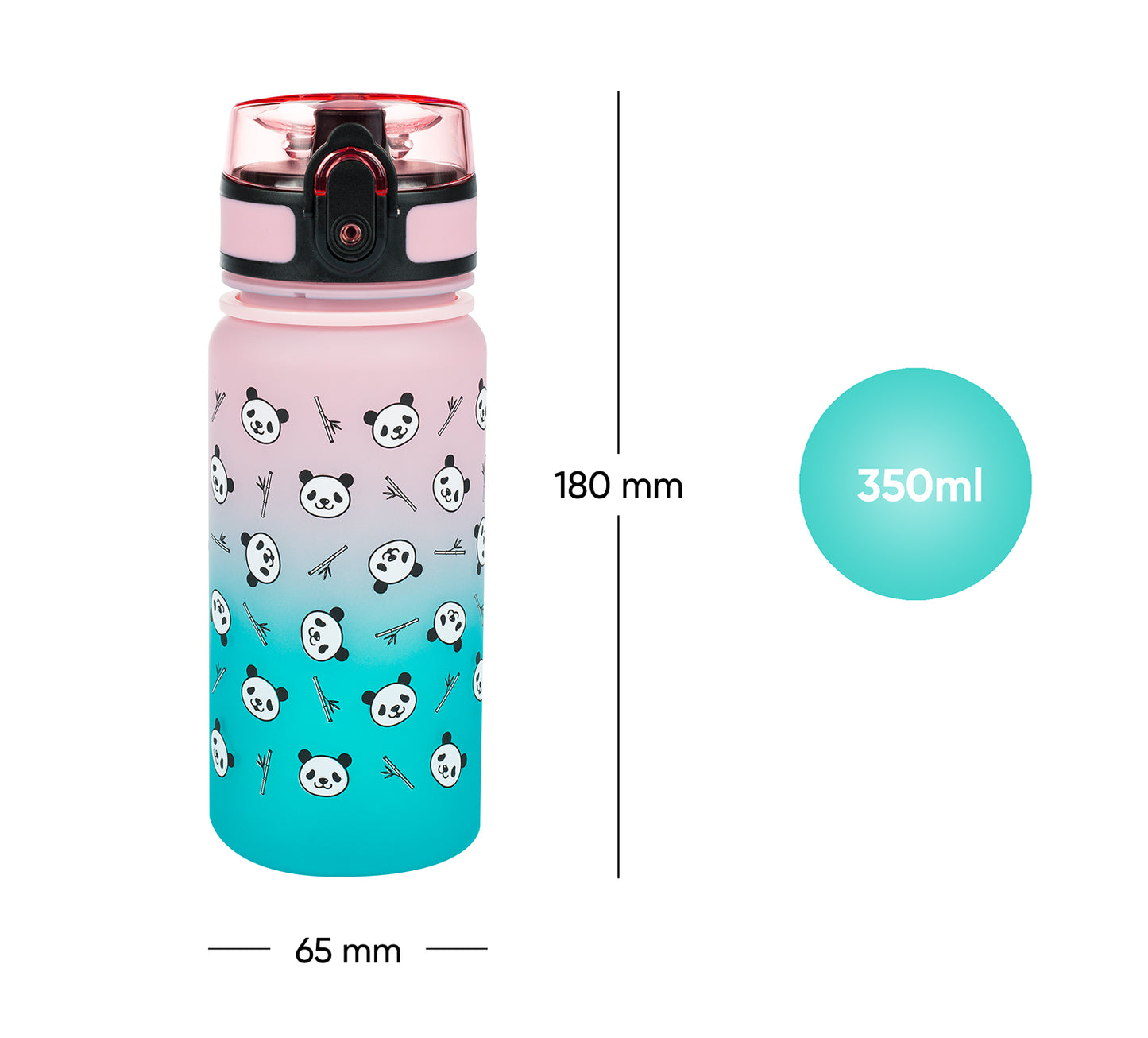 Tritan bottle Gradient Panda, 350 ml