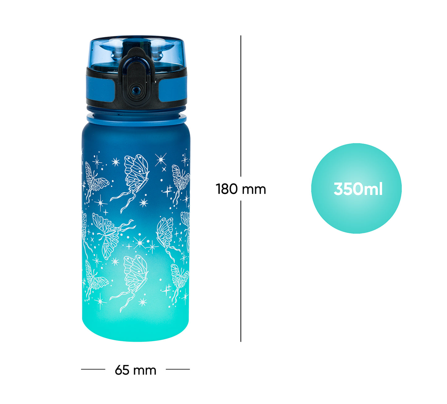 Tritan bottle Gradient Butterfly, 350 ml