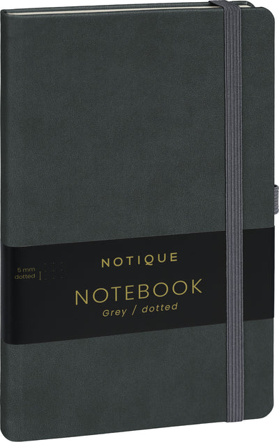 Notebook Grey, dotted, 13 × 21 cm