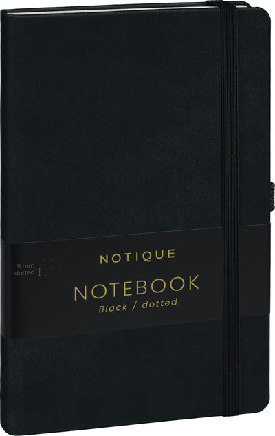 Notebook Black, dotted, 13 × 21 cm