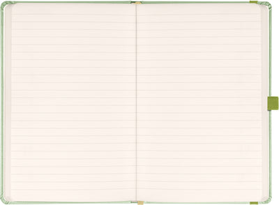 Notebook Green, lined, 13 × 21 cm