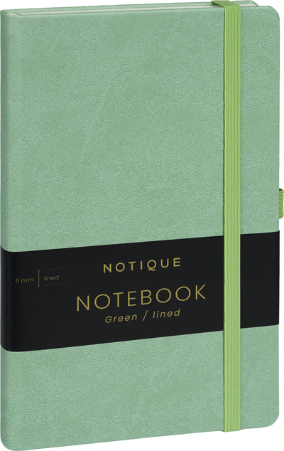 Notebook Green, lined, 13 × 21 cm